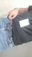 Reaching into my jeans to get your prize.