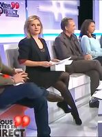 Marie Inbona showing legs on TV