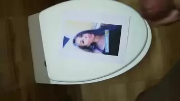 Tongue out for cum