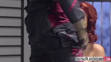 Black Widow cosplayer sucks and fucks Captain America