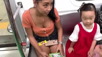 She's making friends on the train
