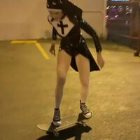 Skateboarder Hilary Shanks on Halloween