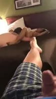 seeing her cuming...was just too much for him