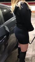 ass reveal at petrol station