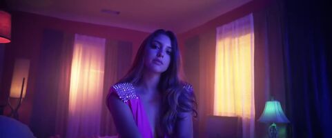 Celine Farach pink whore outfit in SEX music video