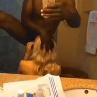 Blonde Blowing BBC in the Bathroom