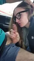 Sucking my dick in the parking lot